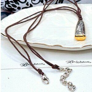 Brighton Loved Gold and silver-plated Brown Corded Necklace
